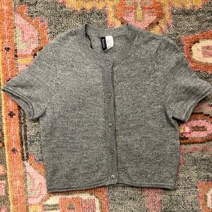 H&M Gray Button-Up Cardigan Small